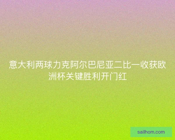 意大利两球力克阿尔巴尼亚二比一收获欧洲杯关键胜利开门红